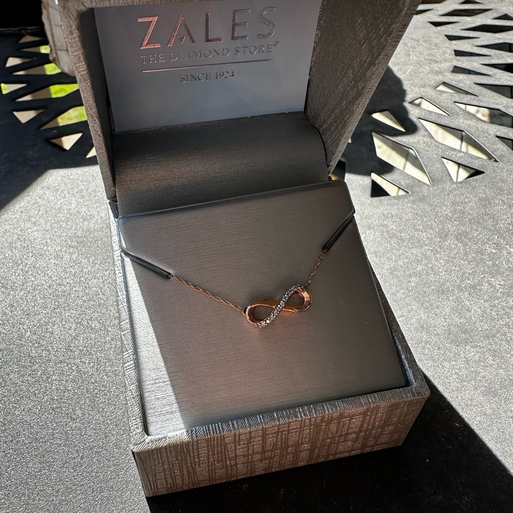 Zales Rose Gold and Silver Infinity Necklace